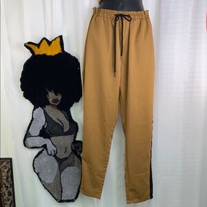 SHEIN Tan Joggers with Adjustable Waistband and Relaxed Fit